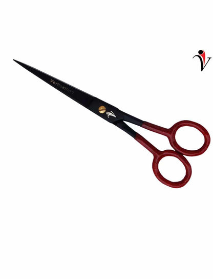 The Vered Vertical midnight black & red scissor 7'' stainless steel