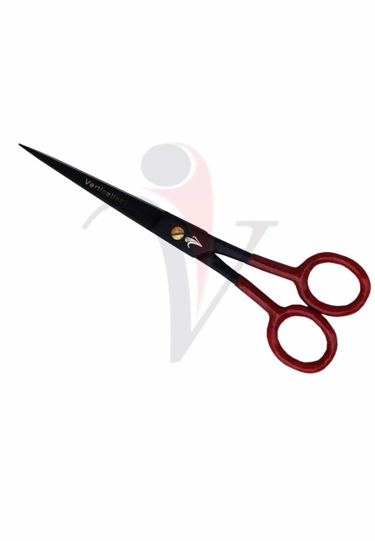 The Vered Vertical midnight black & red scissor 7'' stainless steel